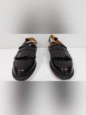 Dr. Martens Burgundy Leather Kiltie Loafers